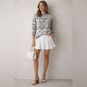H&M Fair Isle style oversized chunky knit sweater. Like new. Sz XS